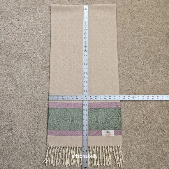 NEW Calzeat Celtic Knot Scarf Green & Purple - Picture 9 of 11